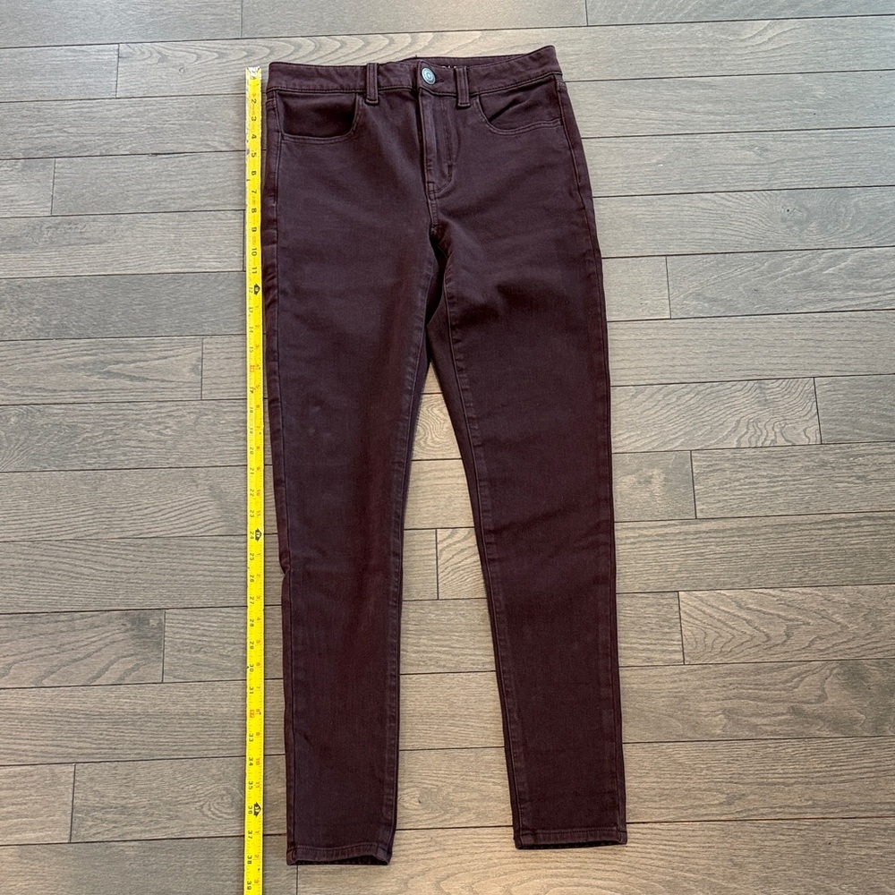 American Eagle Outfitters Women's Dark Red Skinny Jeans